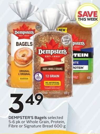 DEMPSTER'S Bagels or Bread